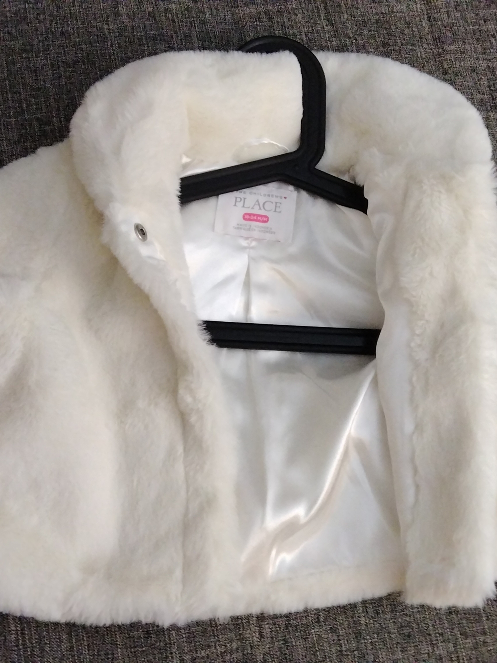 The Children's Place Cream Faux Fur Teddy Jacket